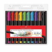 Caneta Fina Faber Castell Ponta Pincel Cores C/10